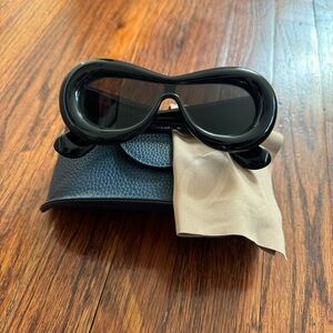 LOEWE BLACK ACETATE INFLATED MASK SUNGLASSES